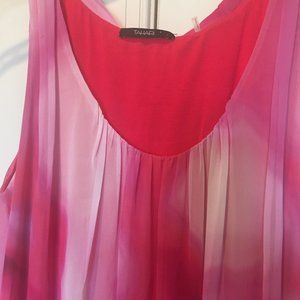 Tahari Pink Chiffon Layered Dress